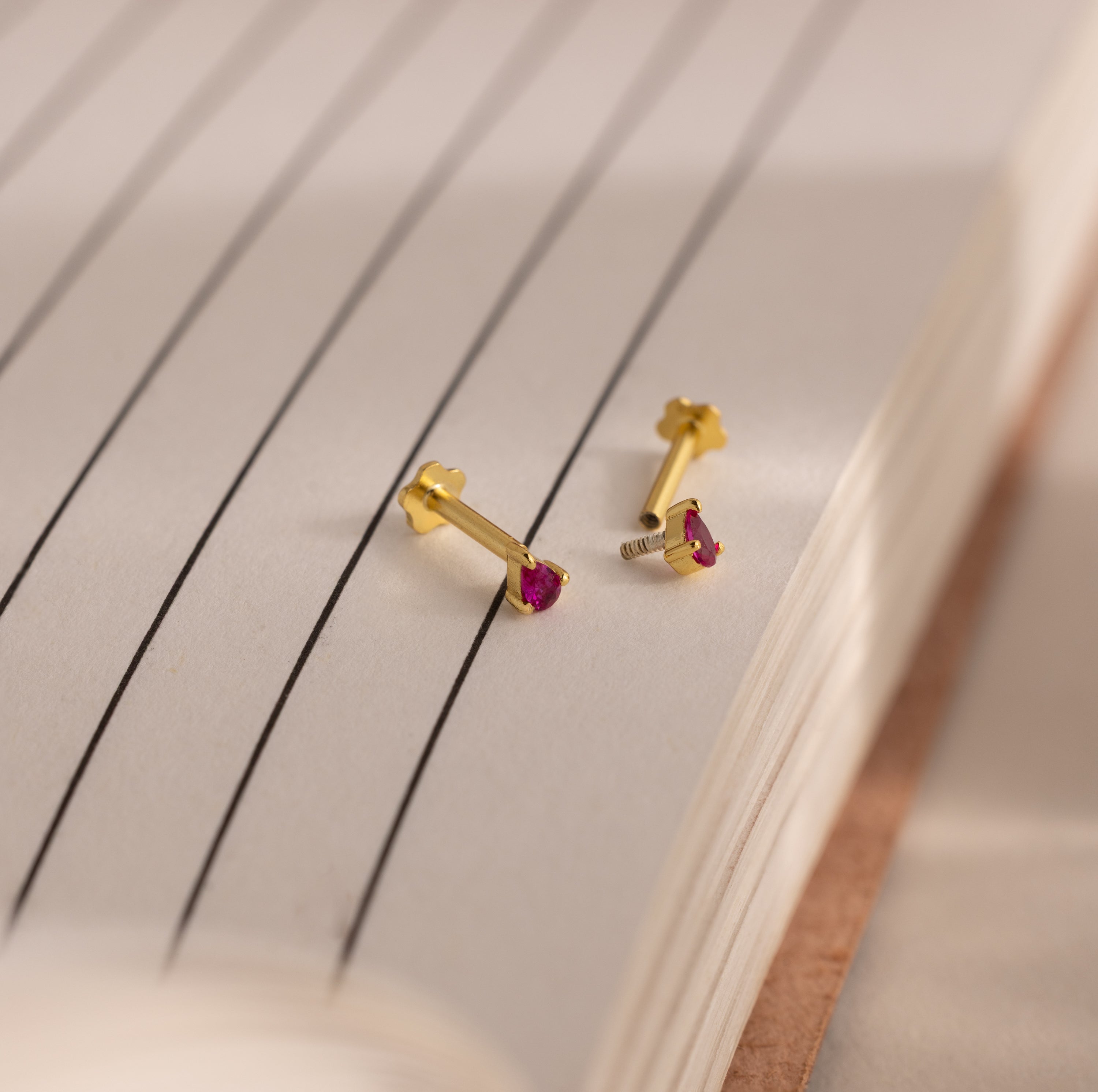 Teardrop Birthstone Flatback Studs
