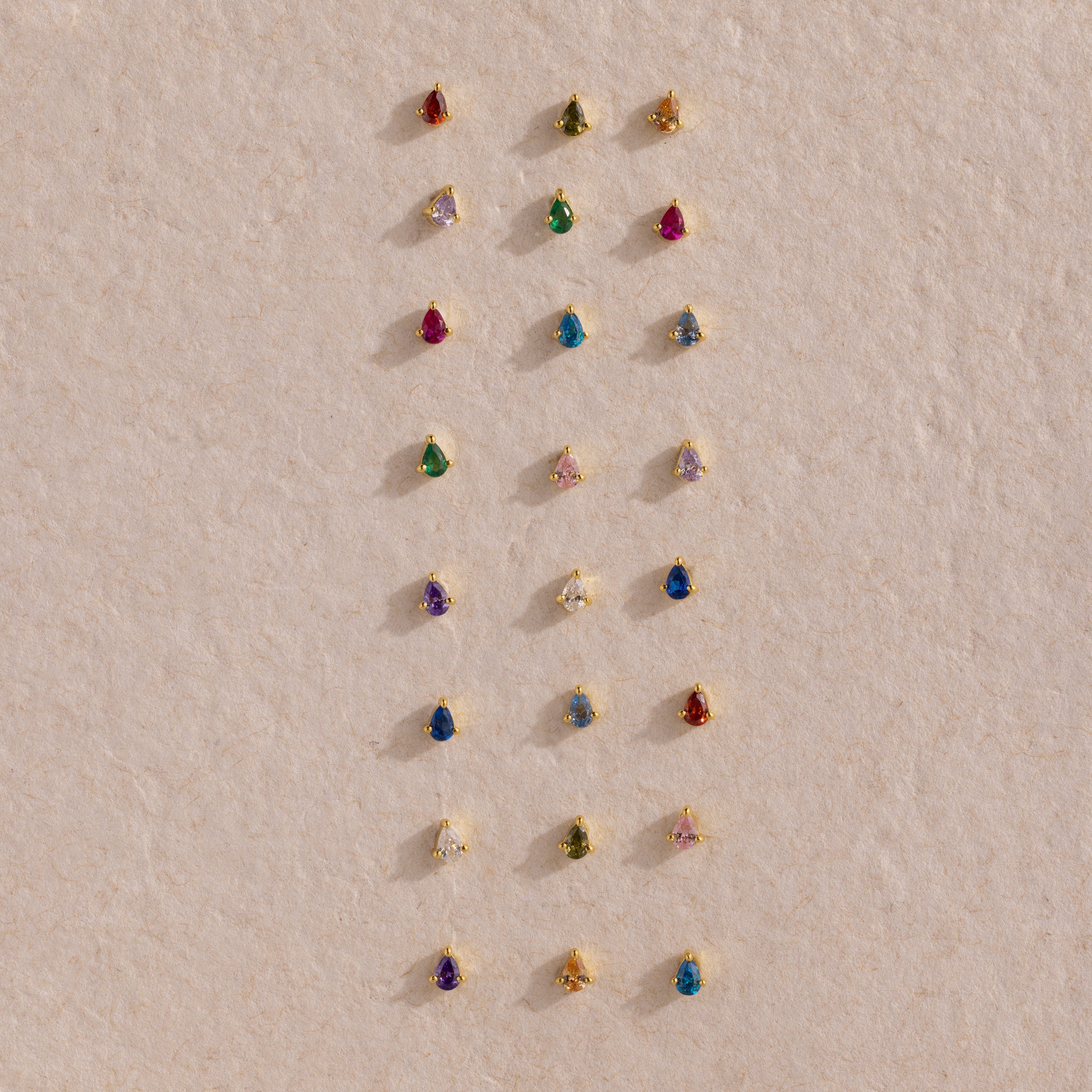 Teardrop Birthstone Flatback Studs
