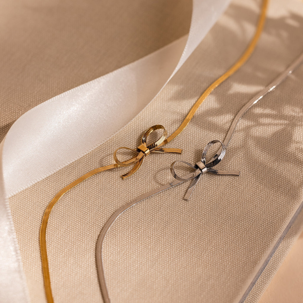 Herringbone Bow Necklace