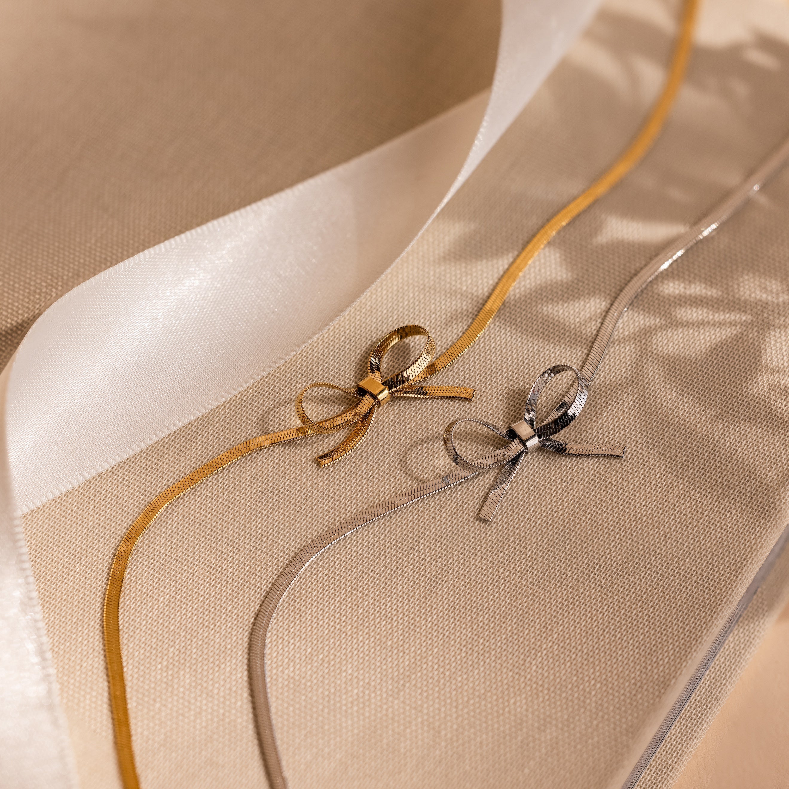 Herringbone Bow Necklace