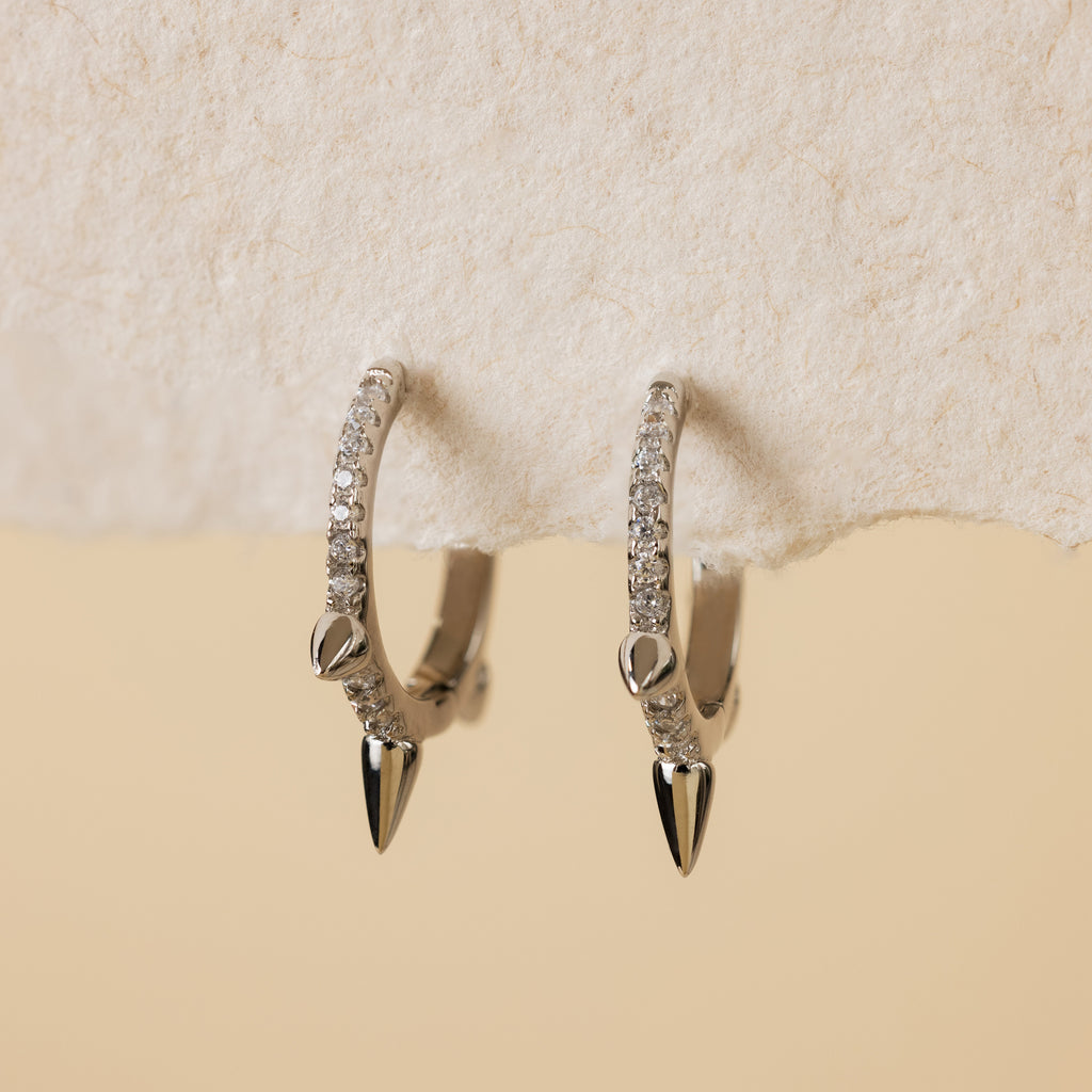 Pave Triple Spike Huggies
