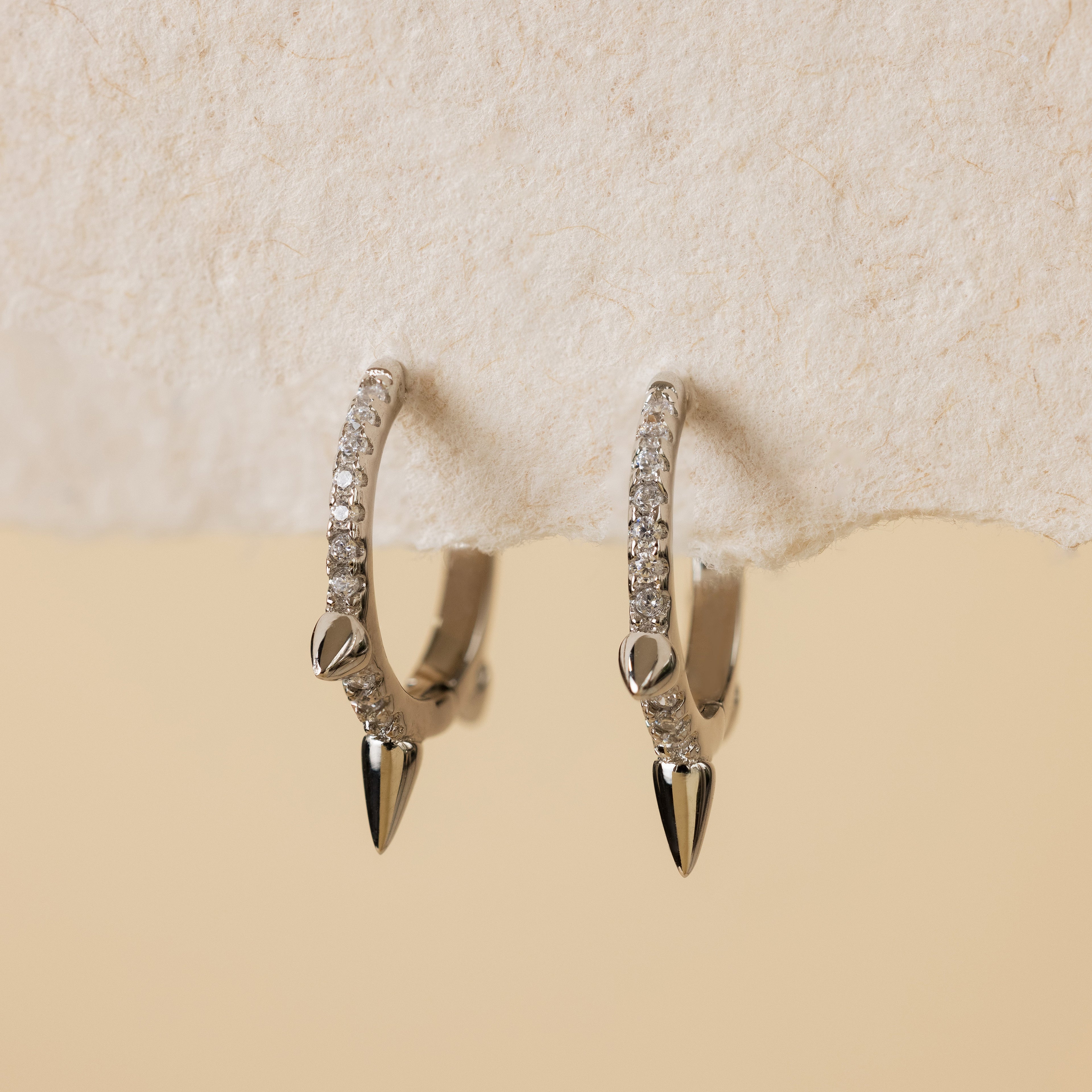 Pave Triple Spike Huggies
