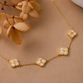 Pearl Clover Letter Necklace