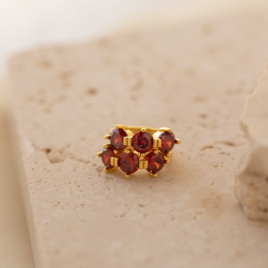 Triple Birthstone Huggies