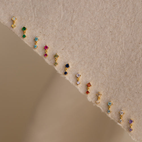 Birthstone Drop Studs