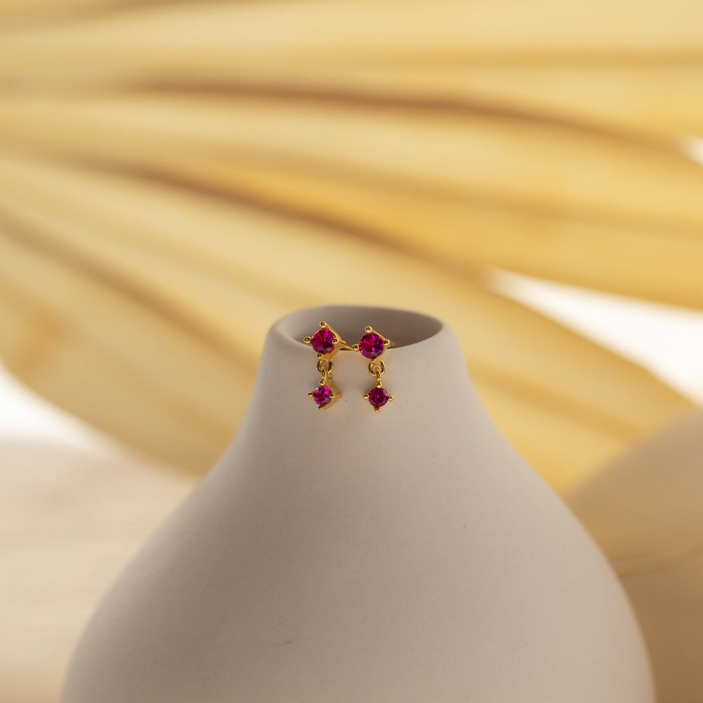 Birthstone Drop Studs