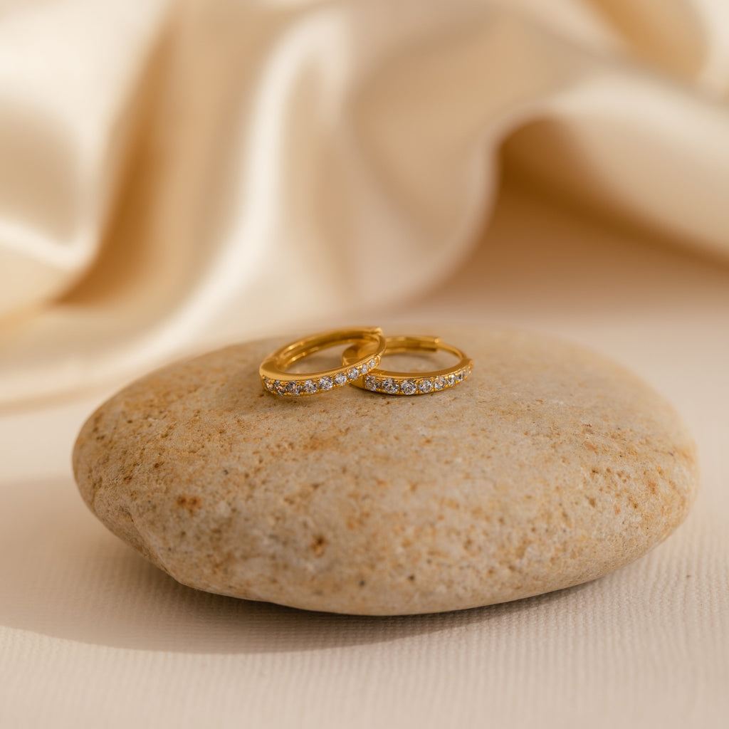 Vera Pave Birthstone Huggies