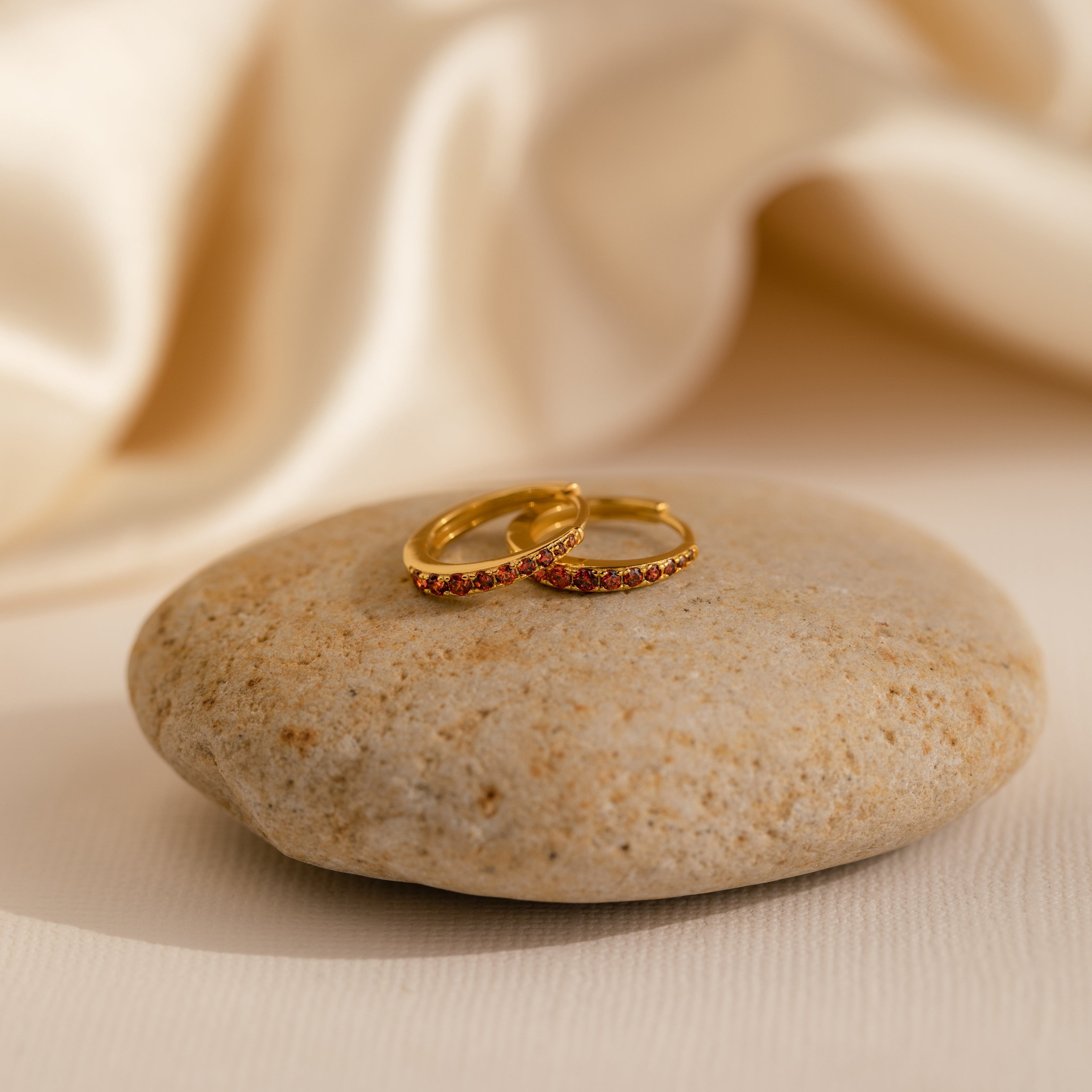 Vera Pave Birthstone Huggies