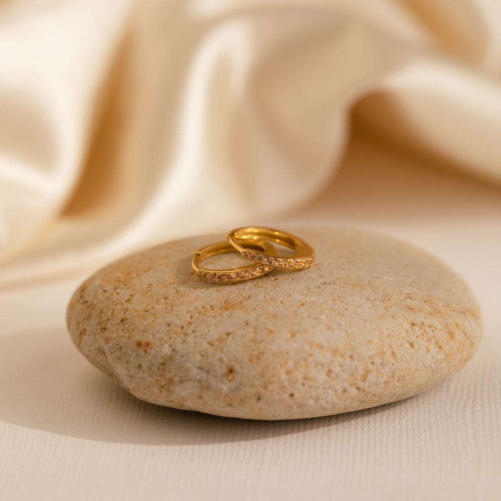 Vera Pave Birthstone Huggies
