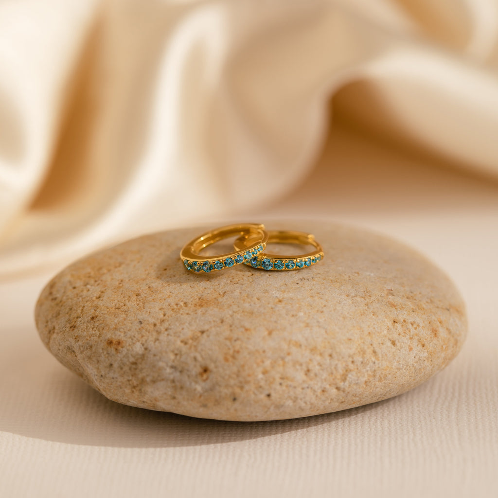 Vera Pave Birthstone Huggies