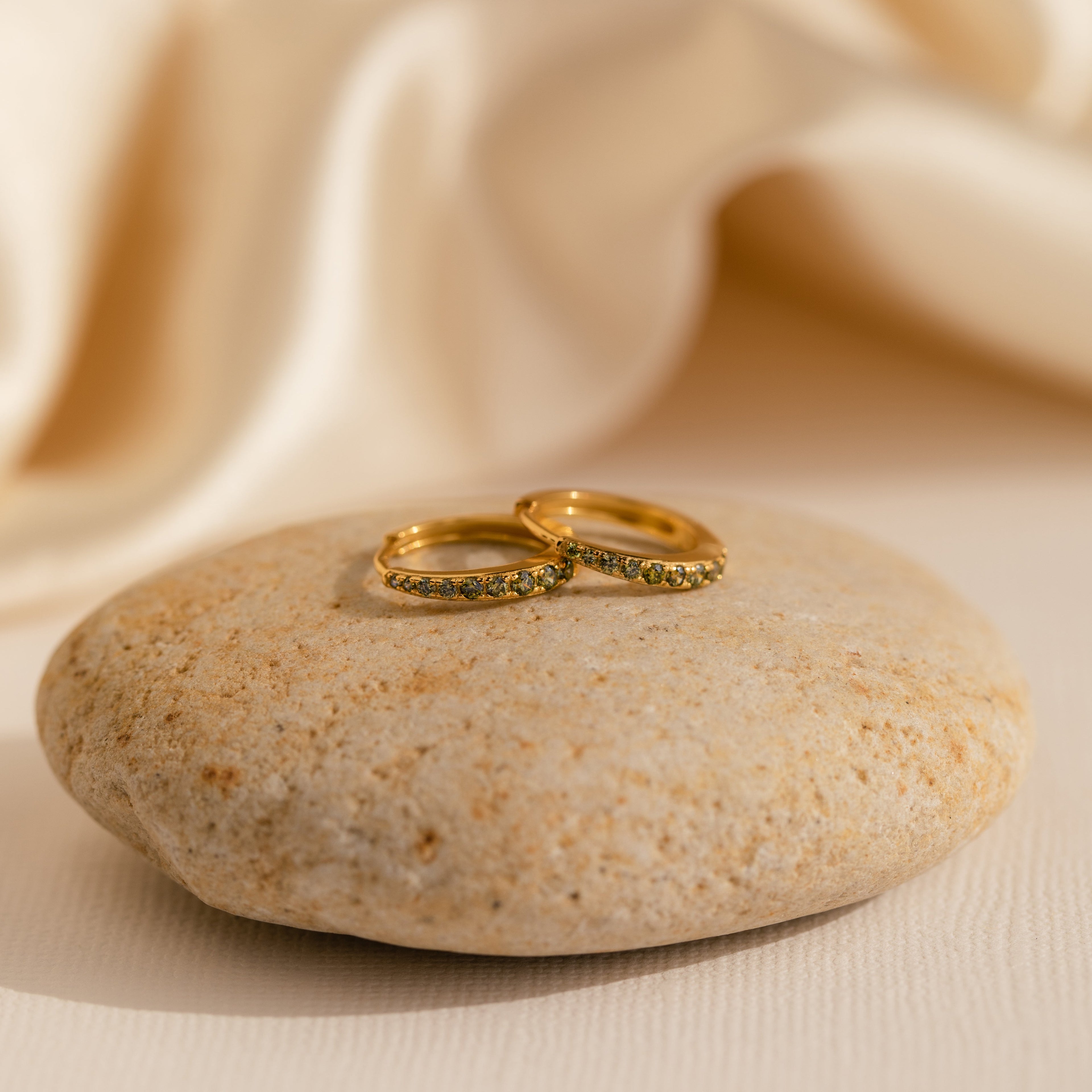 Vera Pave Birthstone Huggies
