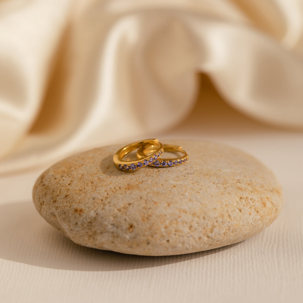 Vera Pave Birthstone Huggies