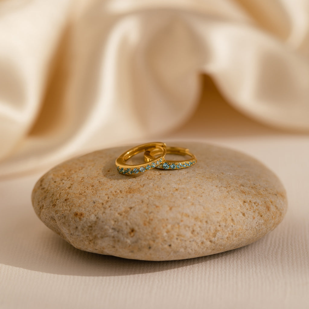 Vera Pave Birthstone Huggies
