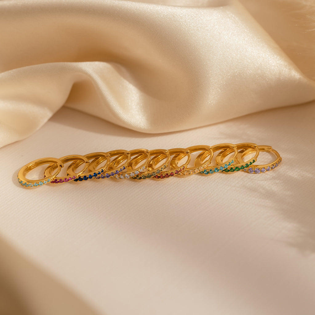 Vera Pave Birthstone Huggies