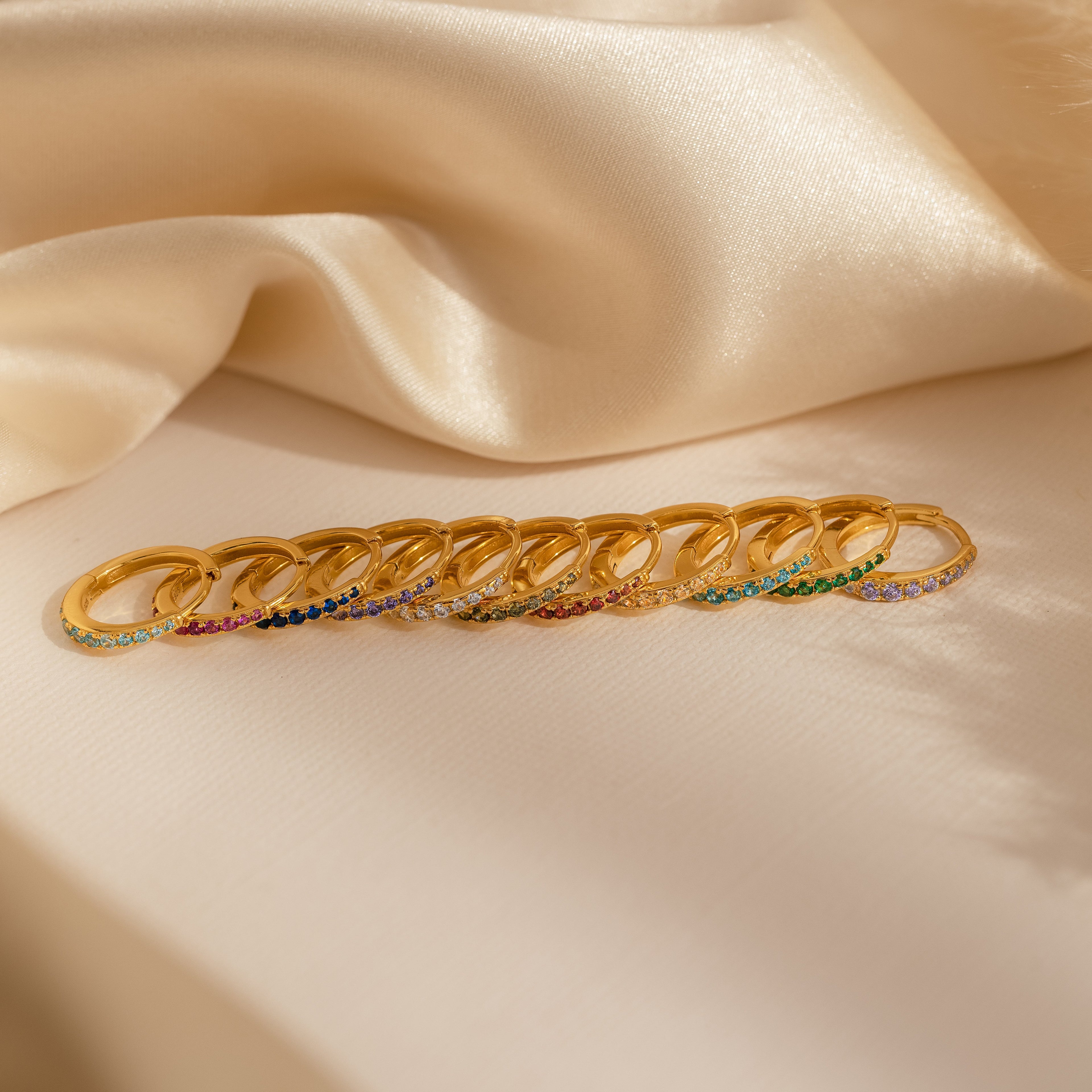 Vera Pave Birthstone Huggies