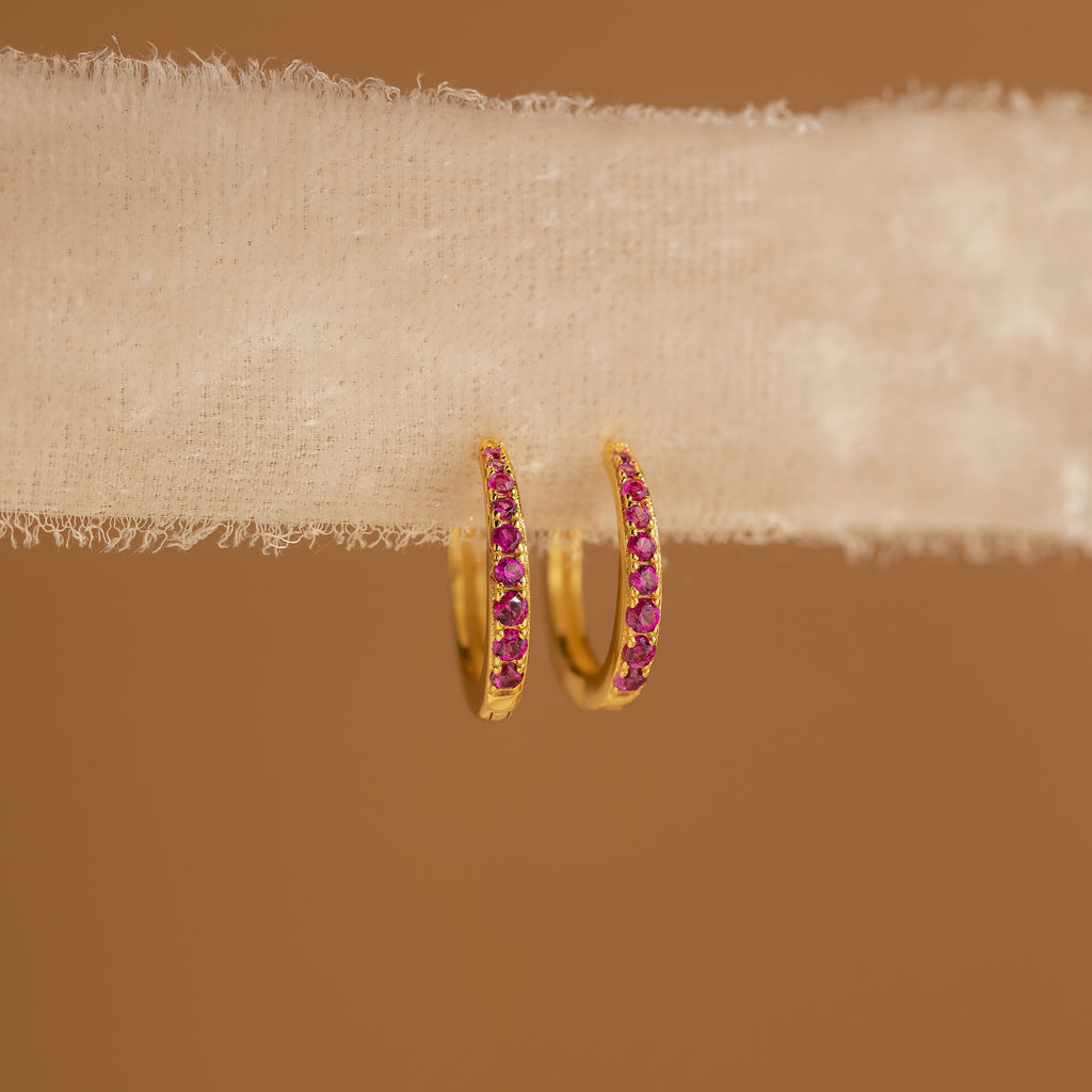 Vera Pave Birthstone Huggies