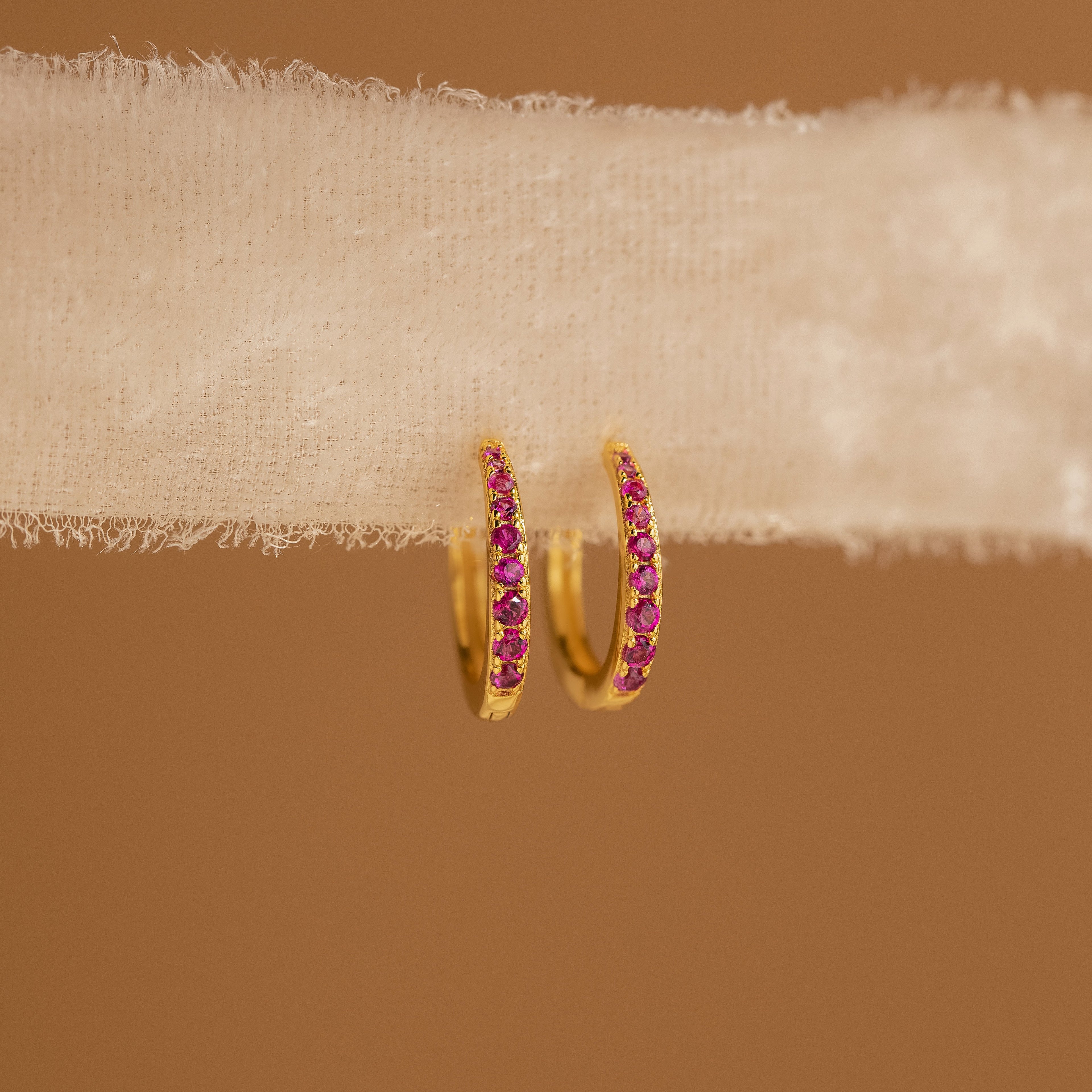 Vera Pave Birthstone Huggies