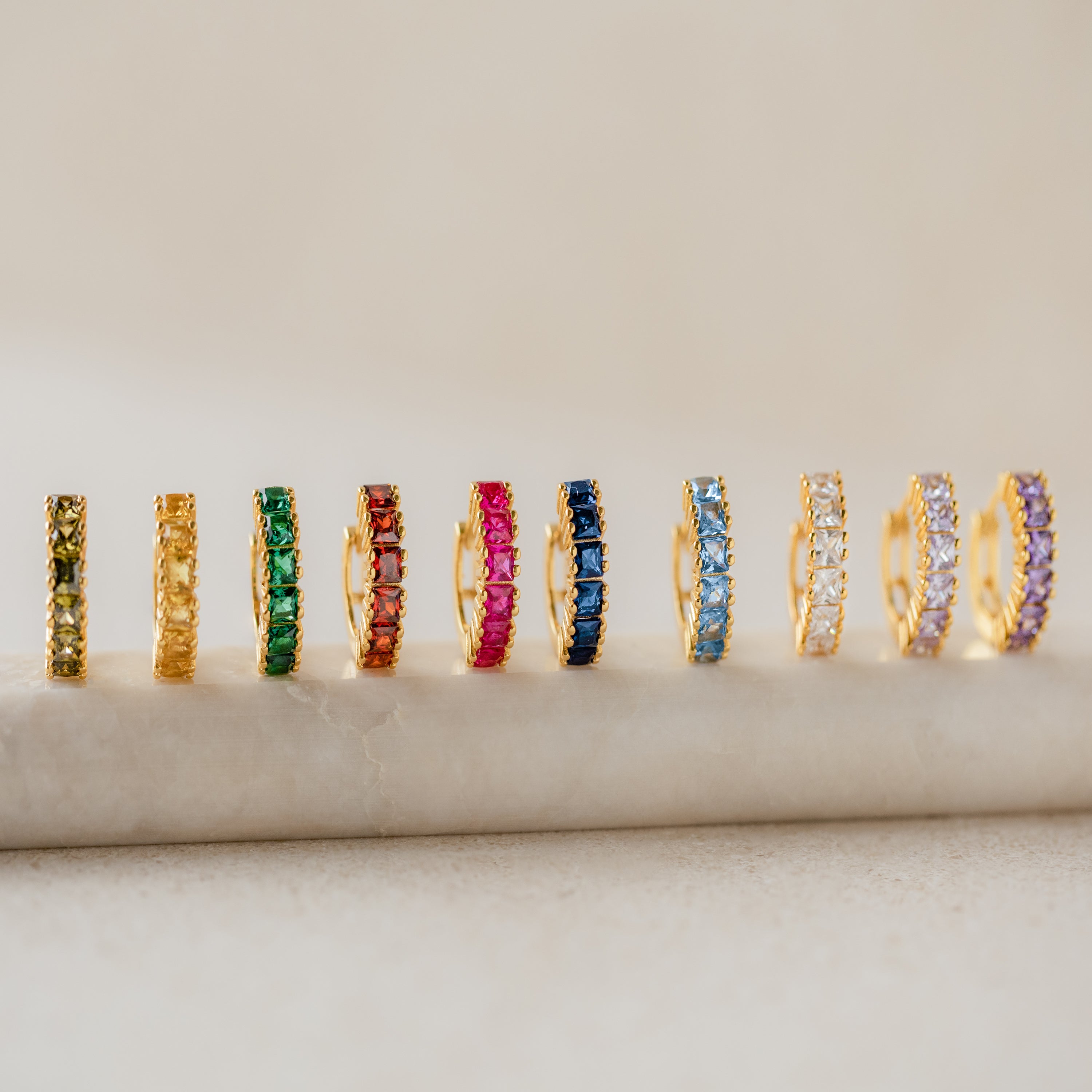 Genevieve Birthstone Huggies