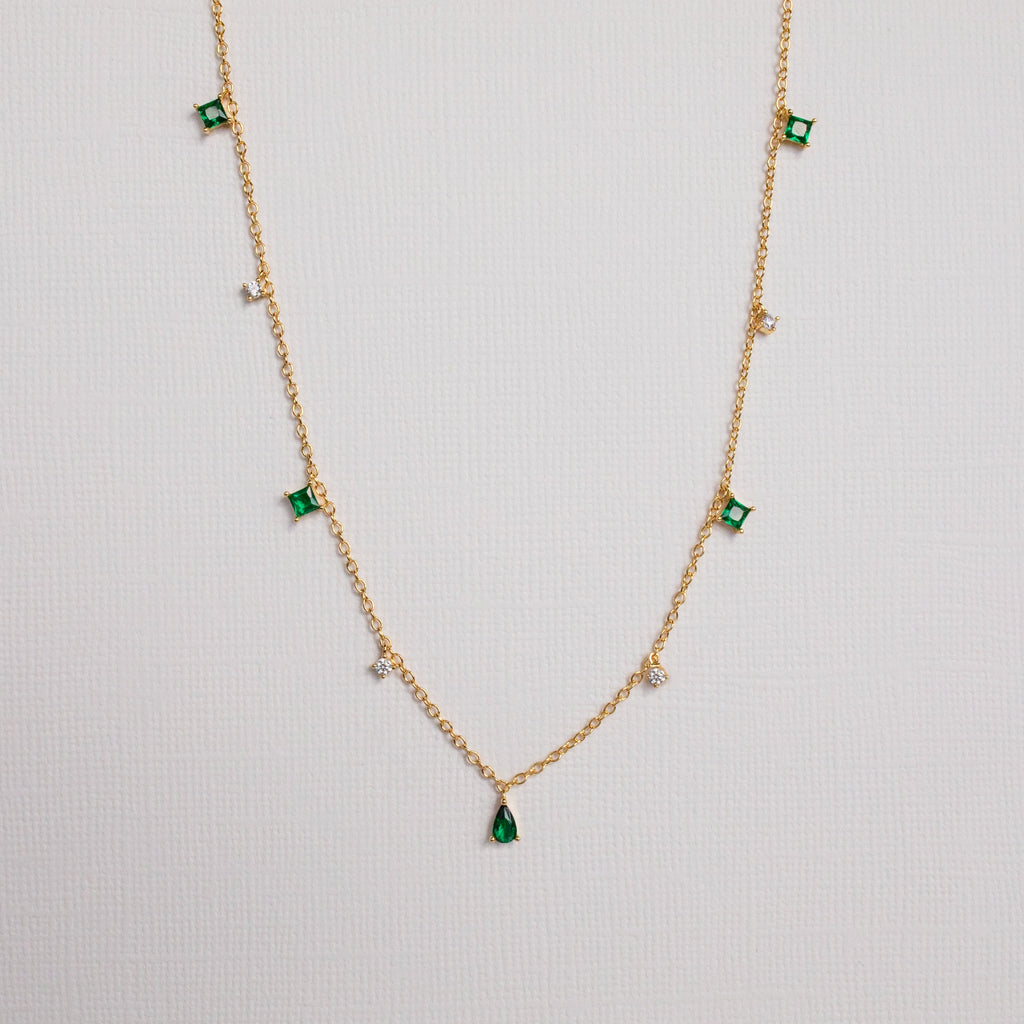 Larissa Emerald Station Necklace