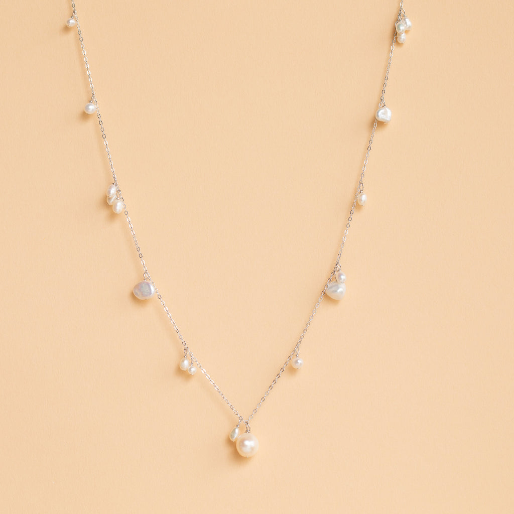 Baroque Pearl Station Necklace