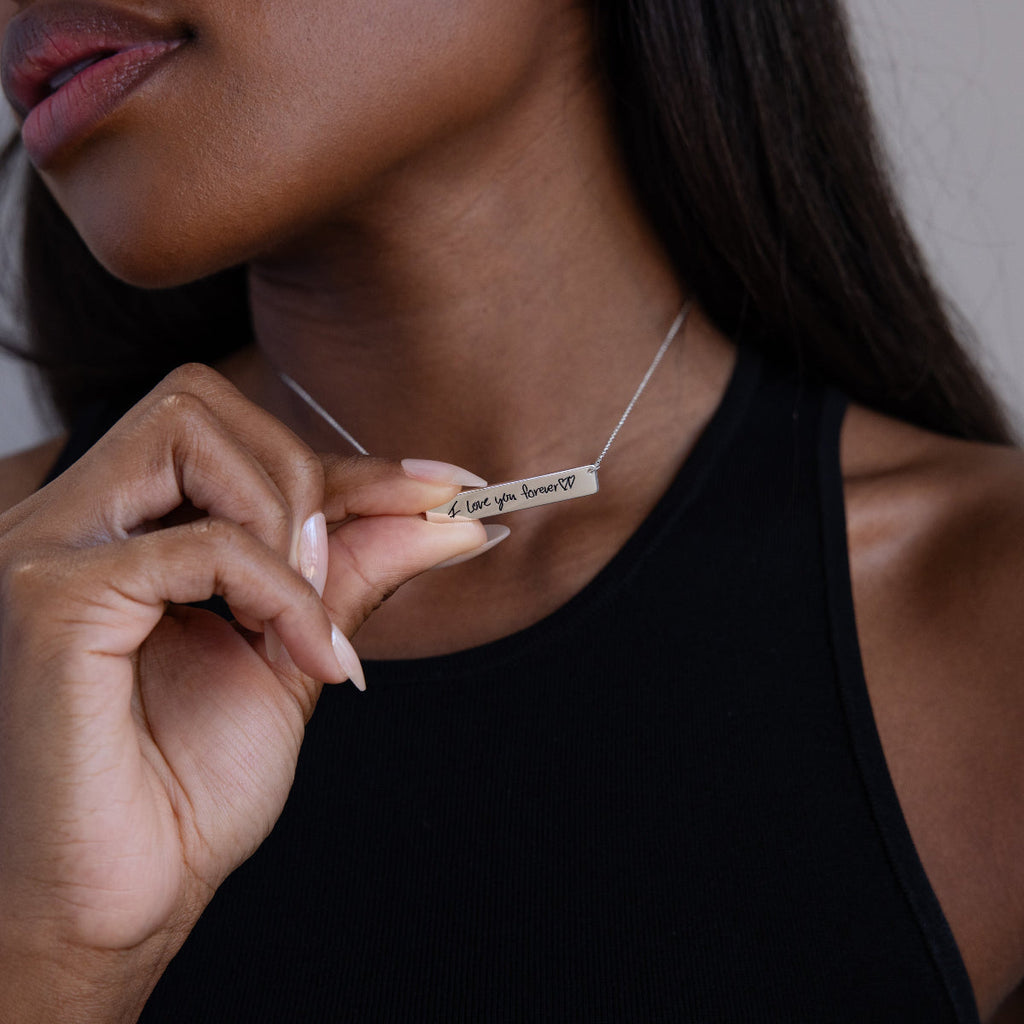 Handwriting Bar Necklace