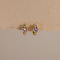 Birthstone Heart Hoops