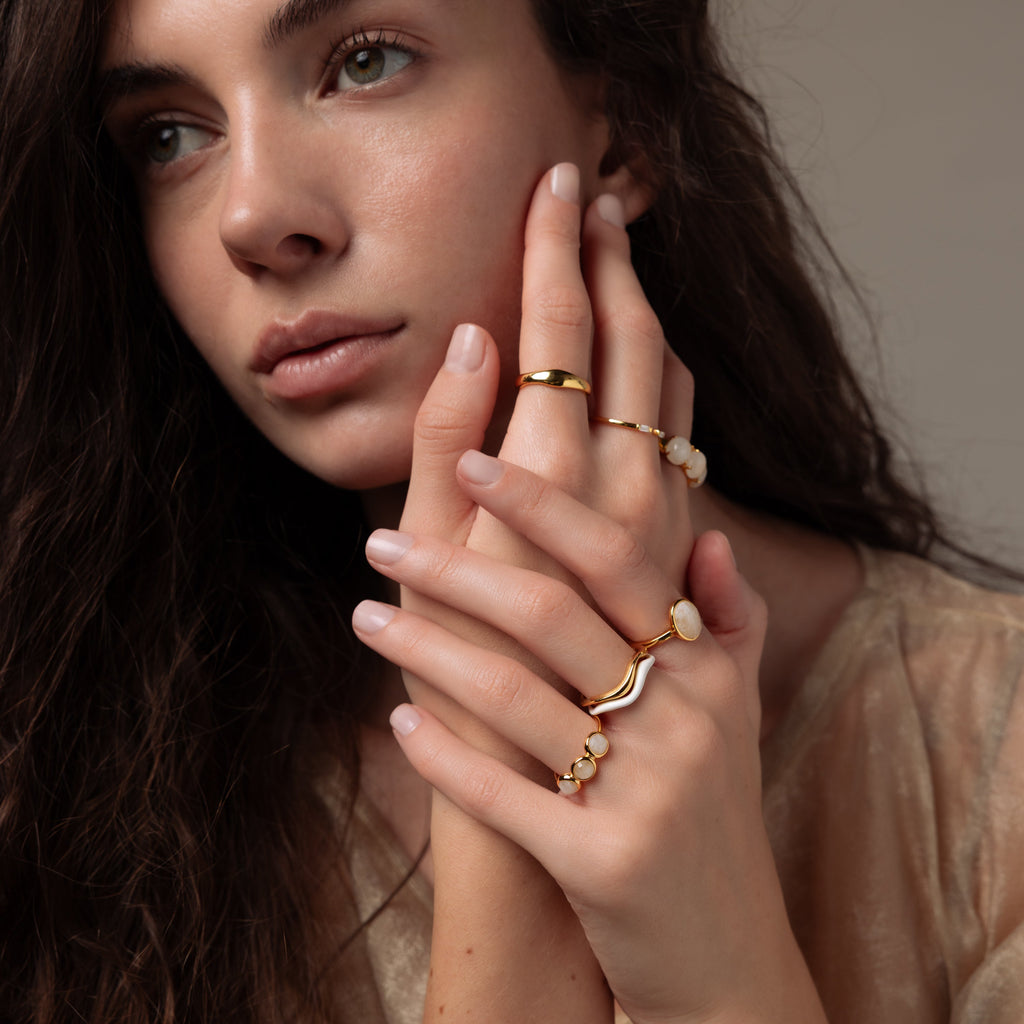 Moonstone Cluster Ring