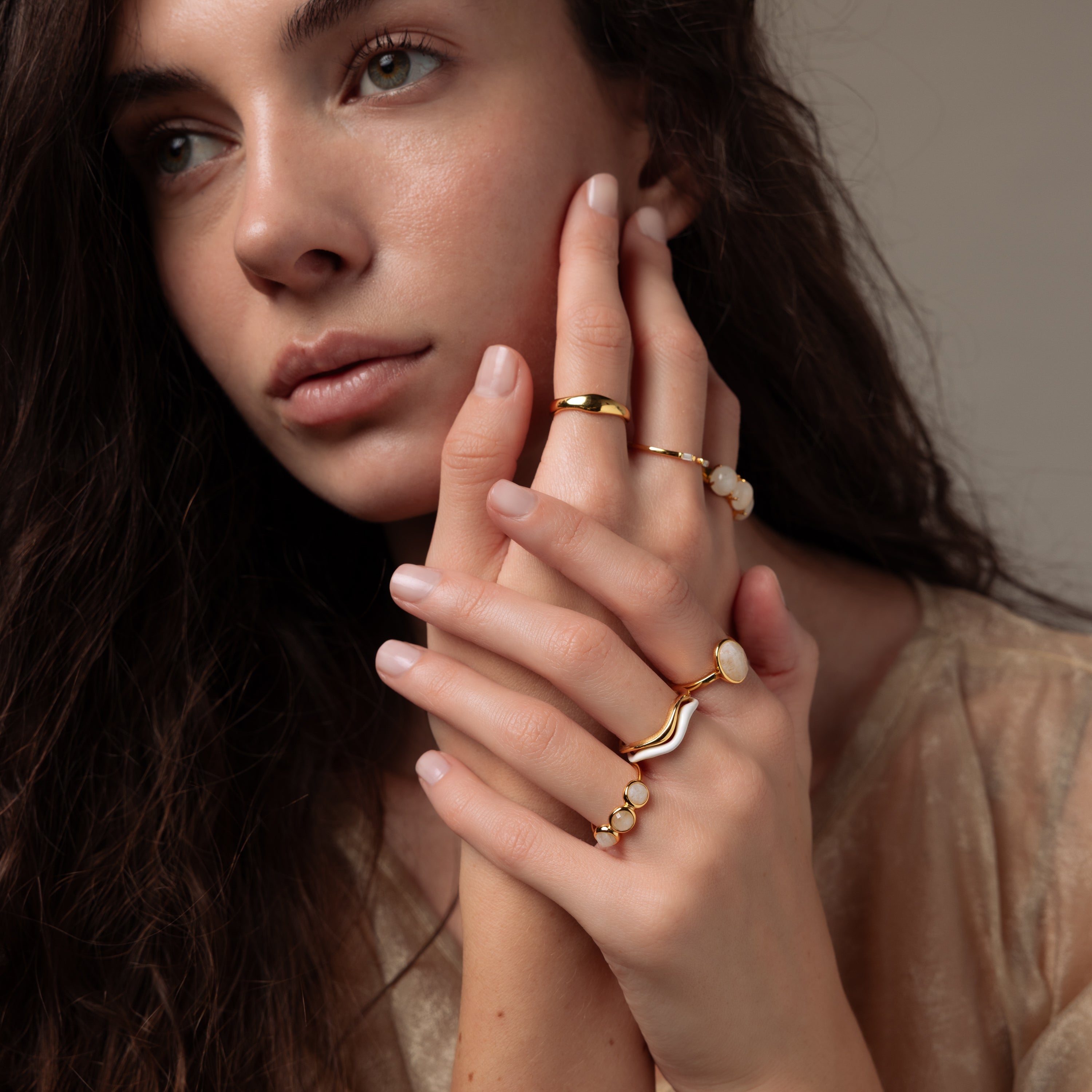 Moonstone Cluster Ring