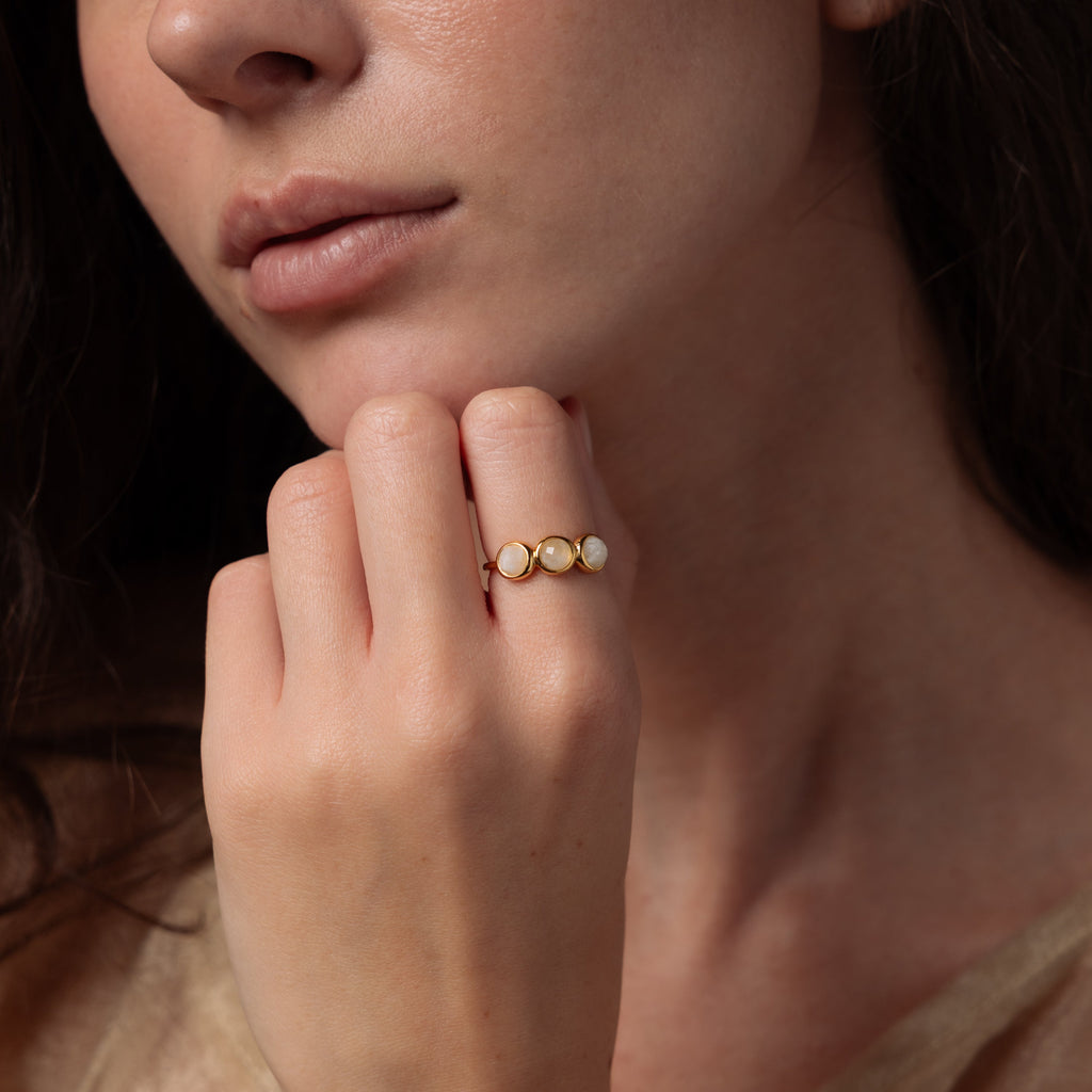 Moonstone Cluster Ring