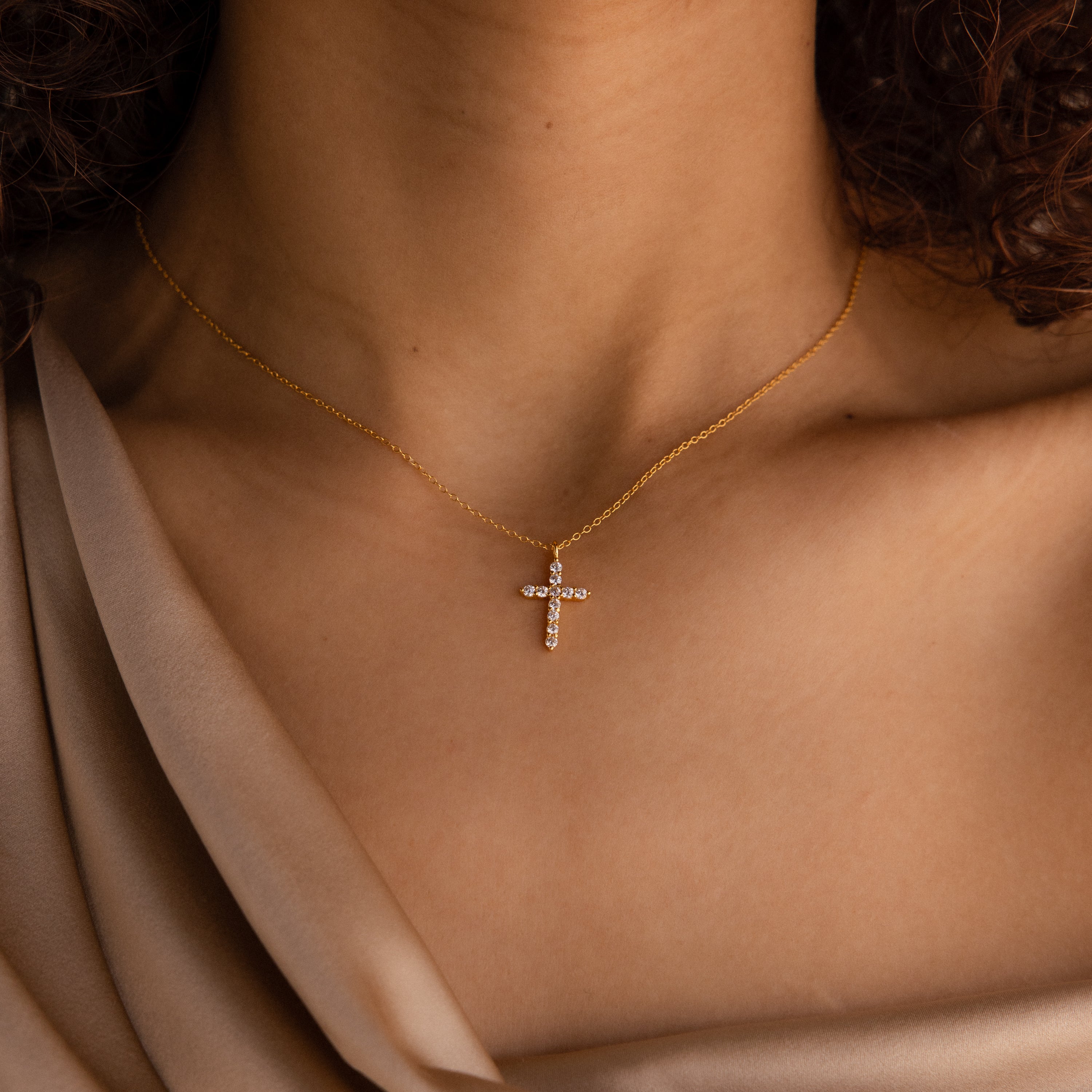 Pave Cross Necklace
