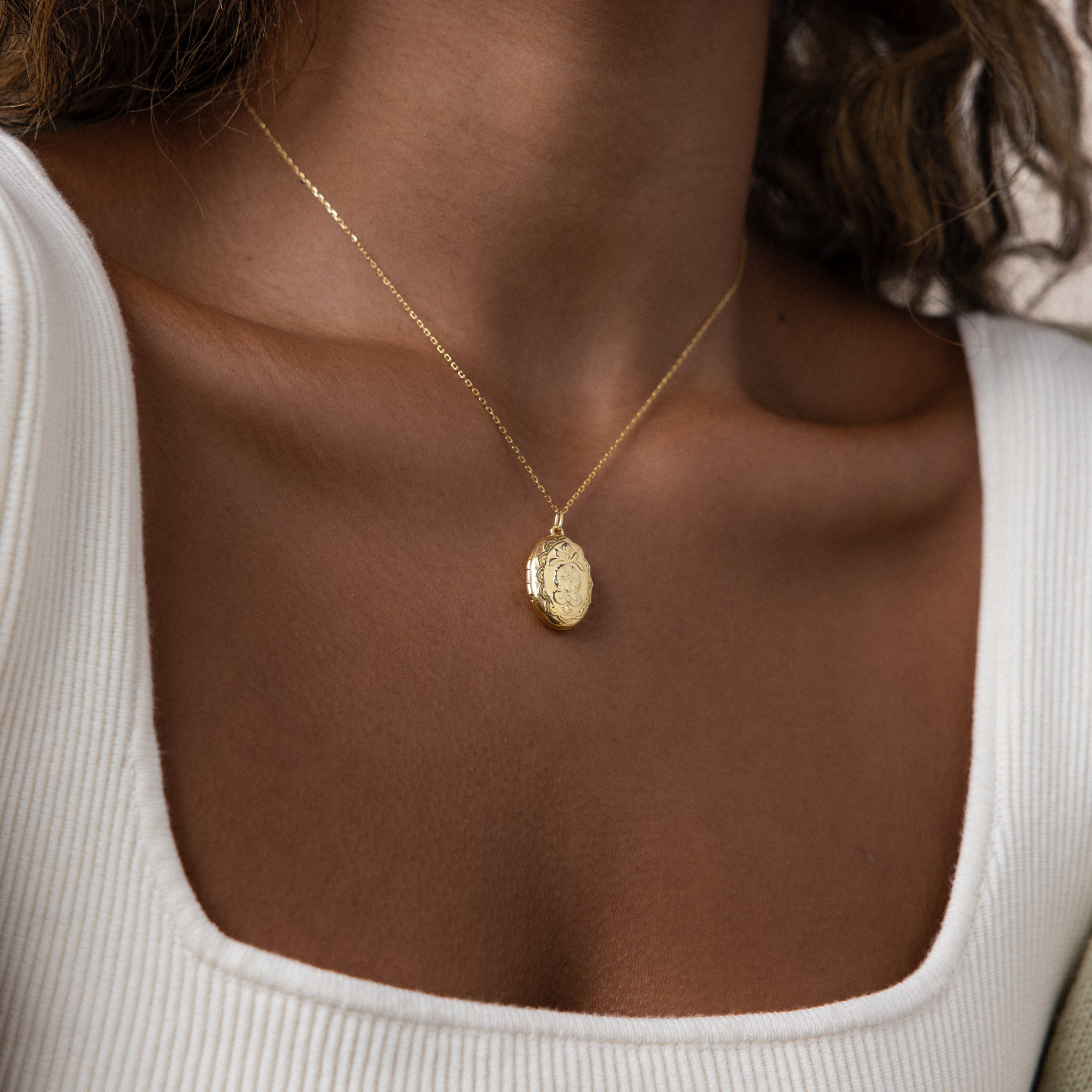Floral Handwriting Locket Necklace