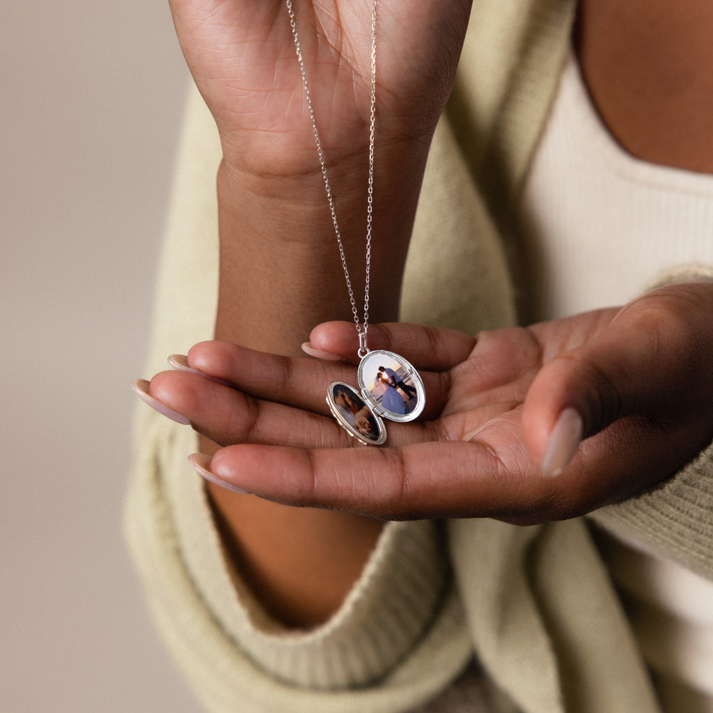 Floral Handwriting Locket Necklace