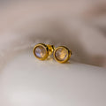 Moonstone Bezel Studs
