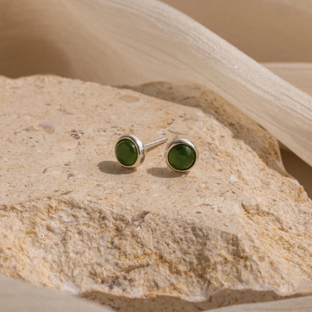 Jade Bezel Studs