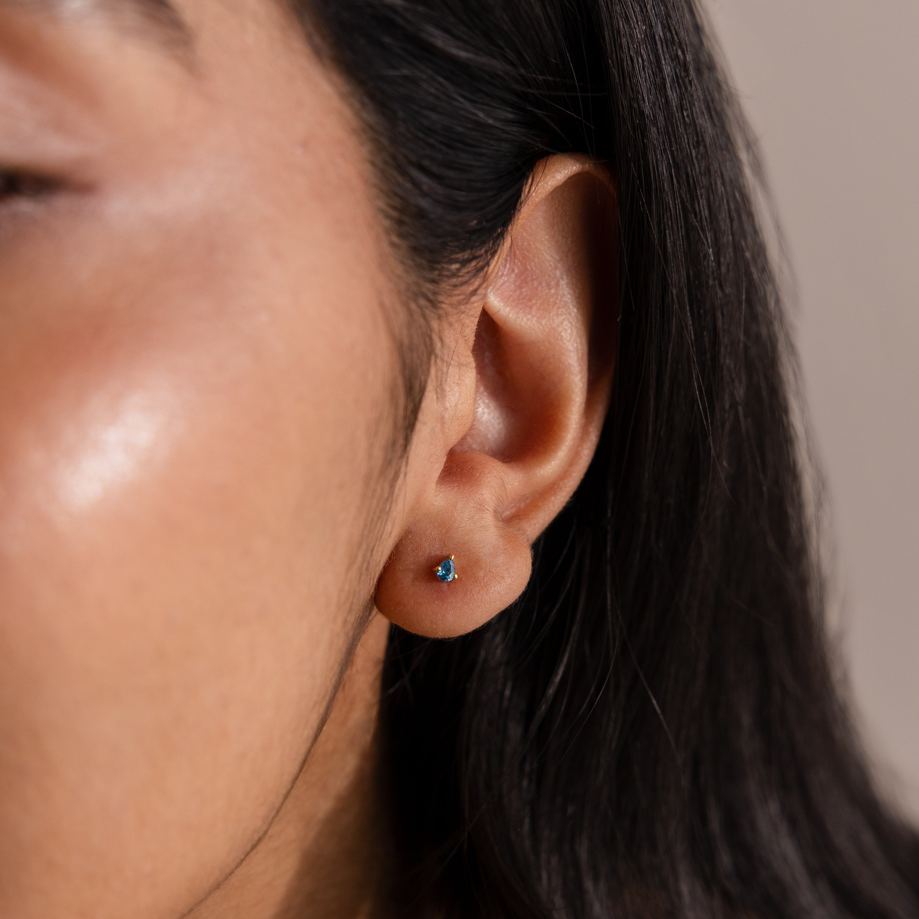 Teardrop Birthstone Flatback Studs