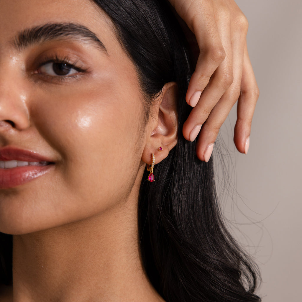 Teardrop Birthstone Flatback Studs