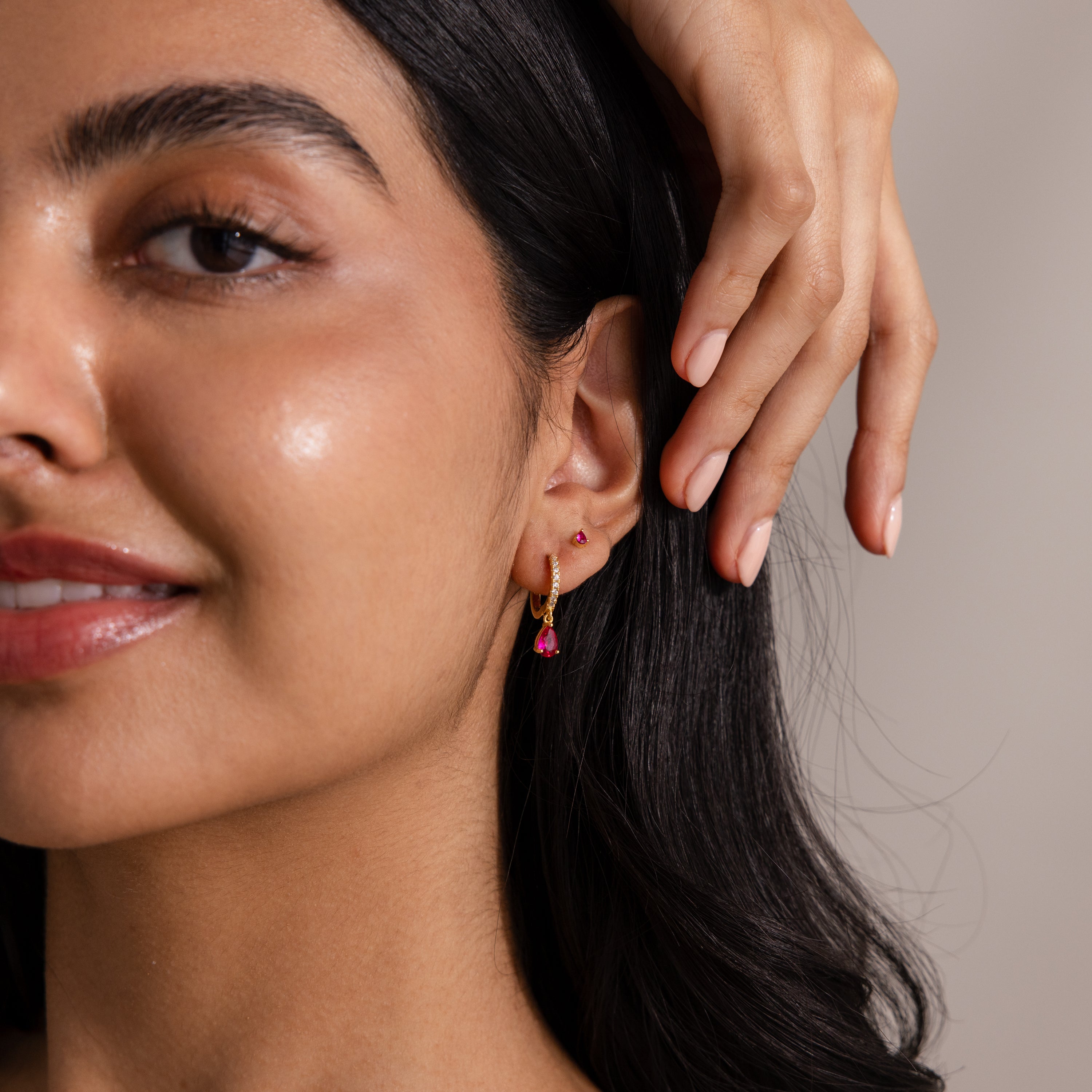 Teardrop Birthstone Flatback Studs