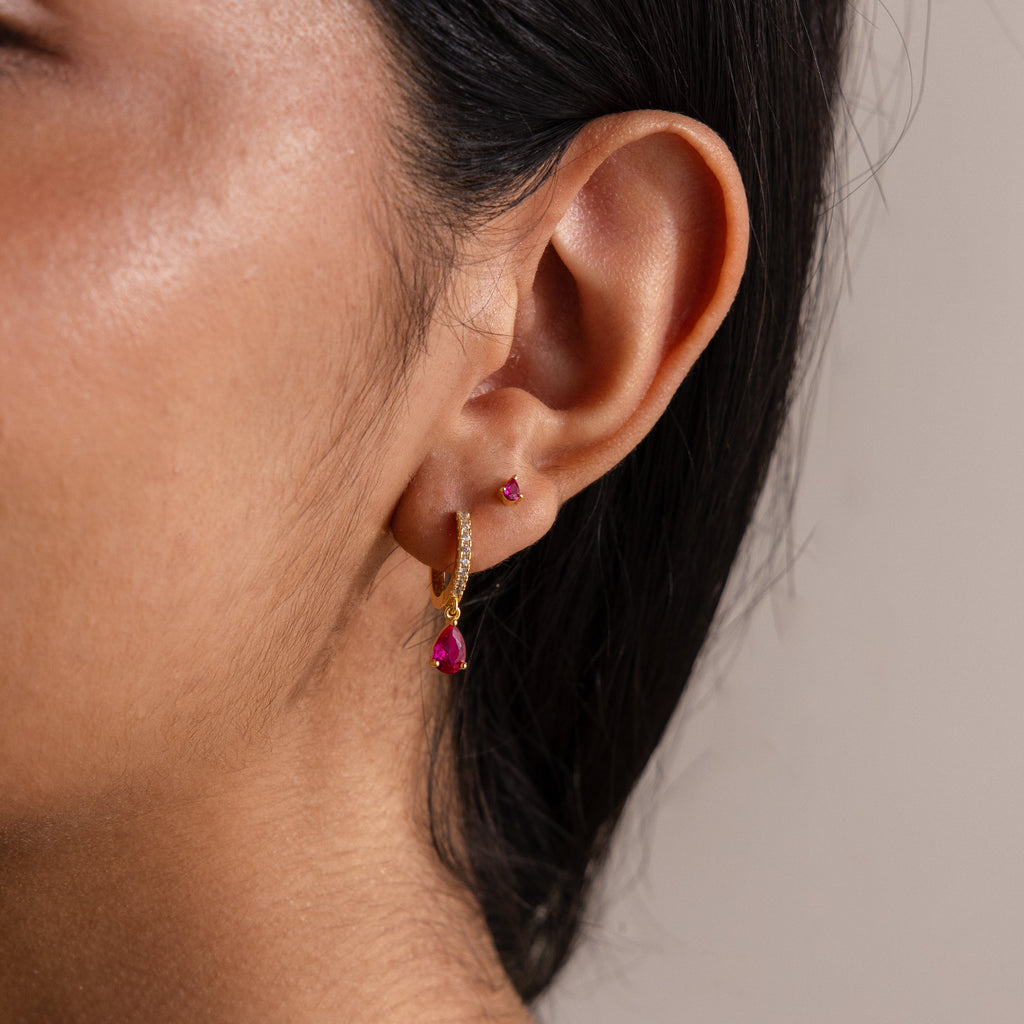 Teardrop Birthstone Flatback Studs