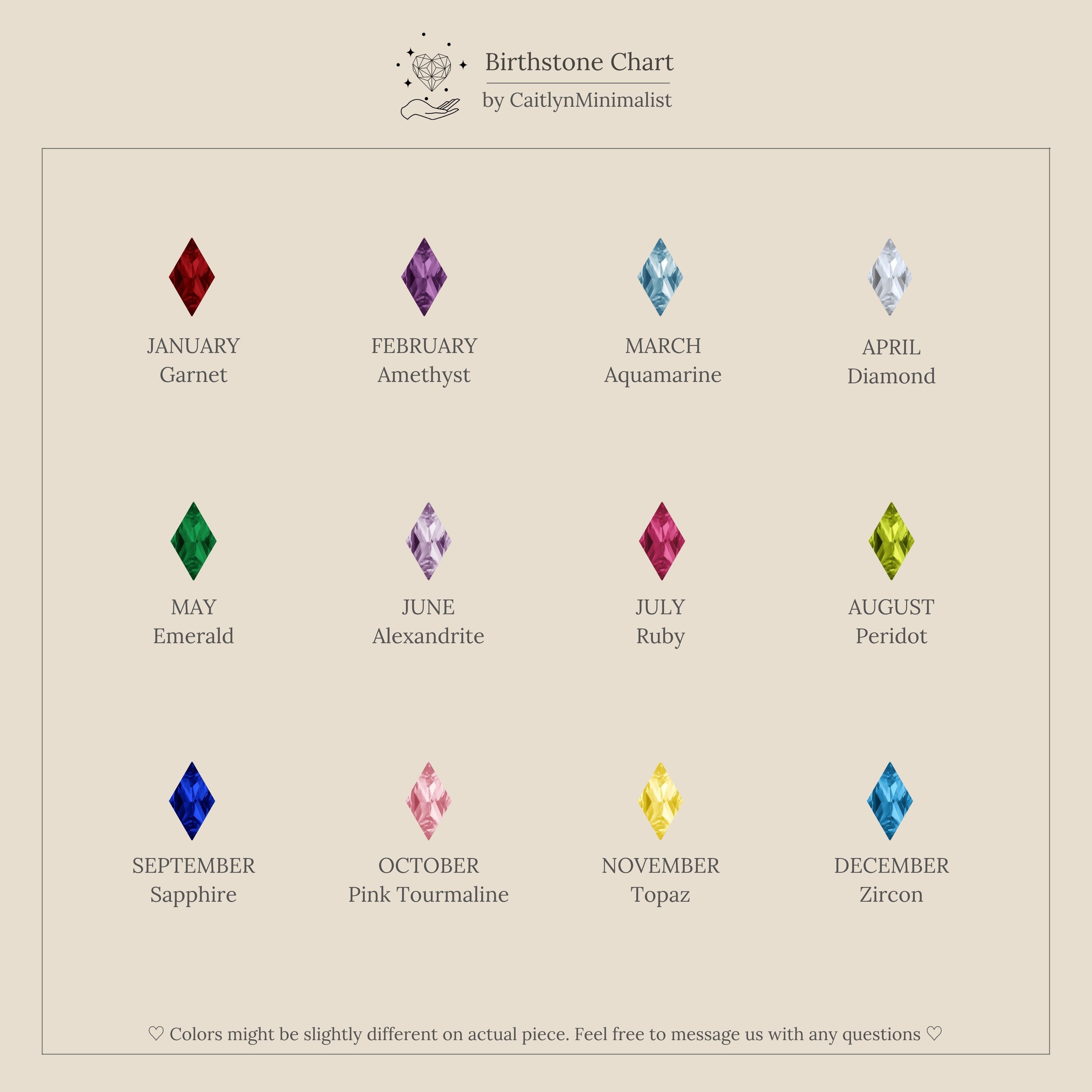 Rhombus Birthstone Flatback Studs