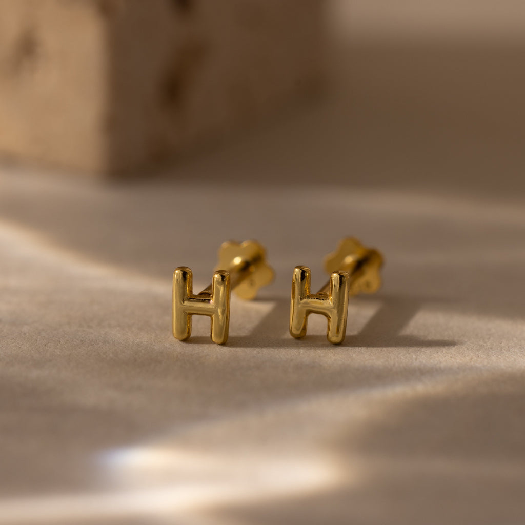 Bubble Initial Flatback Studs