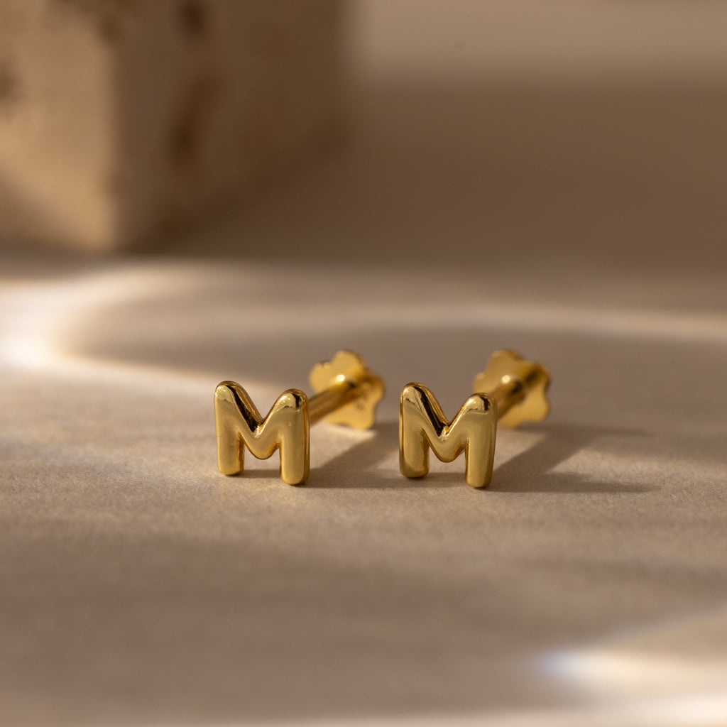 Bubble Initial Flatback Studs