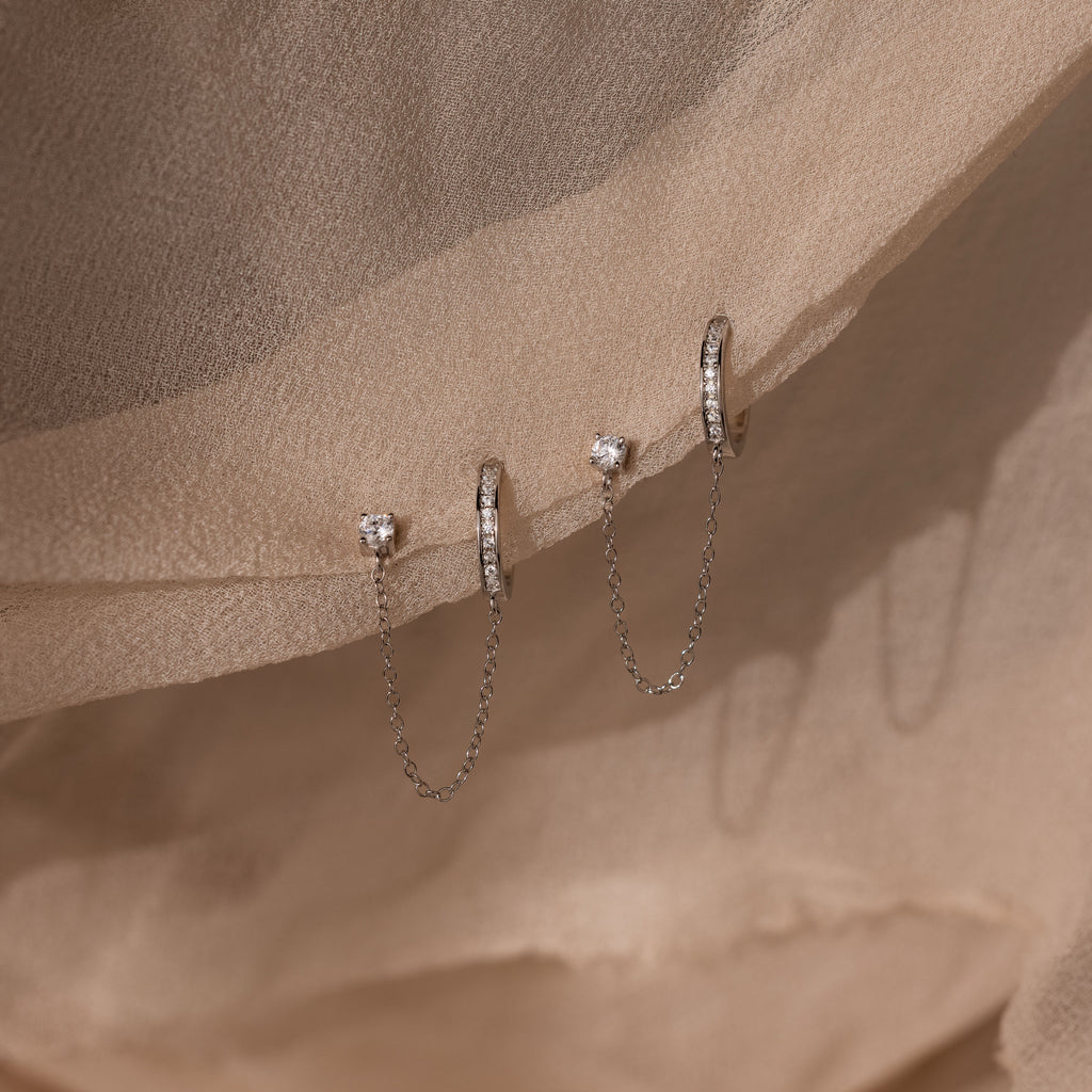 Pave Chain Ear Cuffs