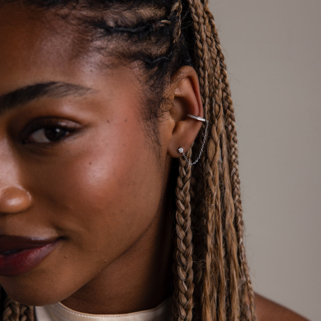 Pave Chain Ear Cuffs