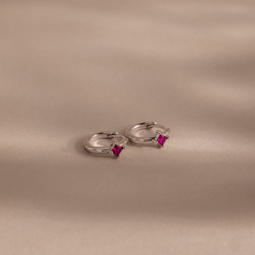 Athena Birthstone Huggies
