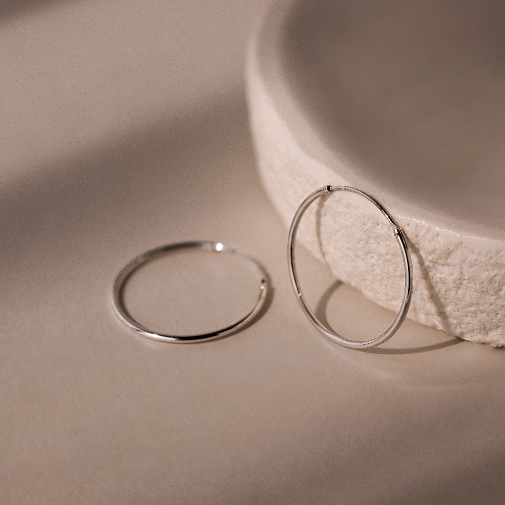 Medium Thin Hoops