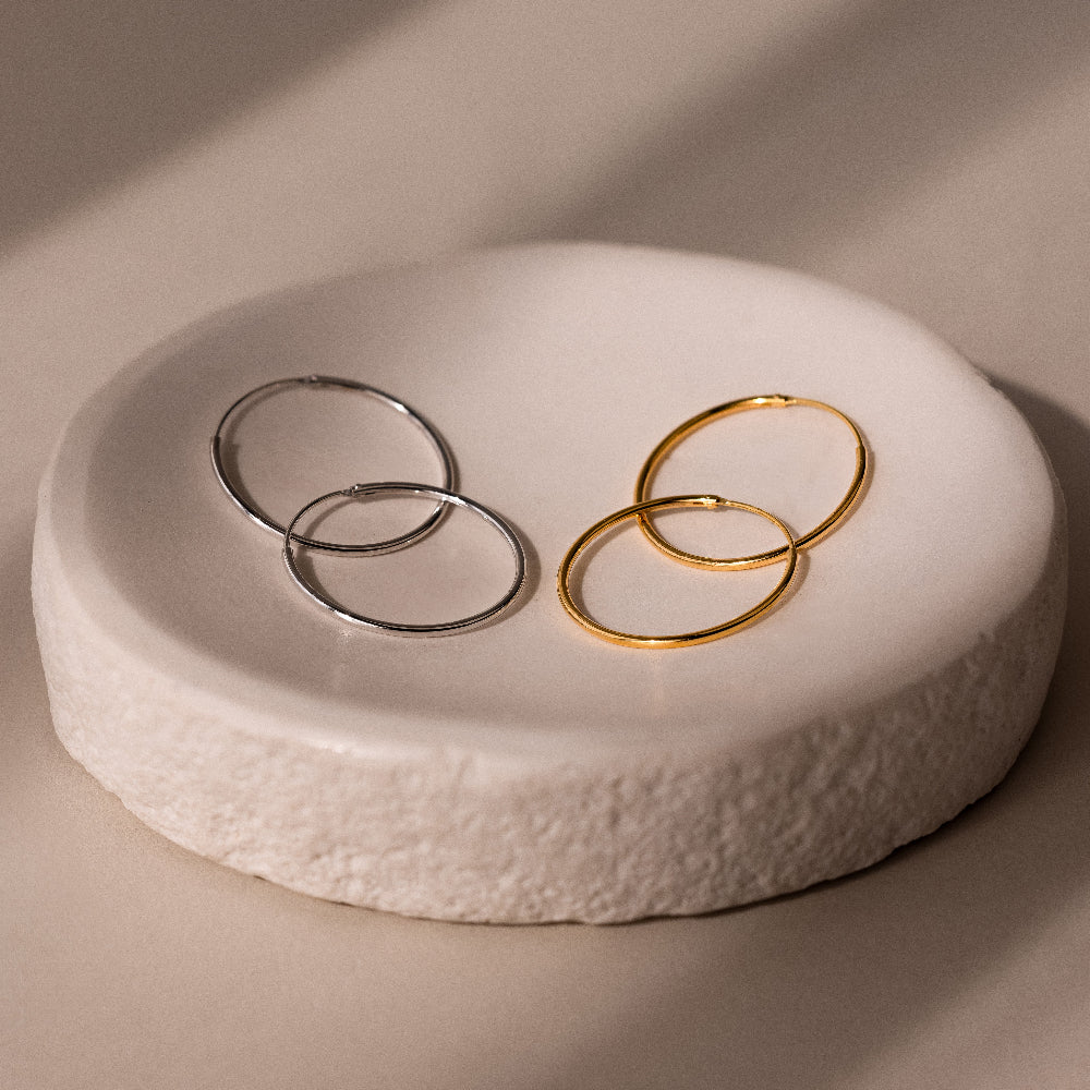 Medium Thin Hoops