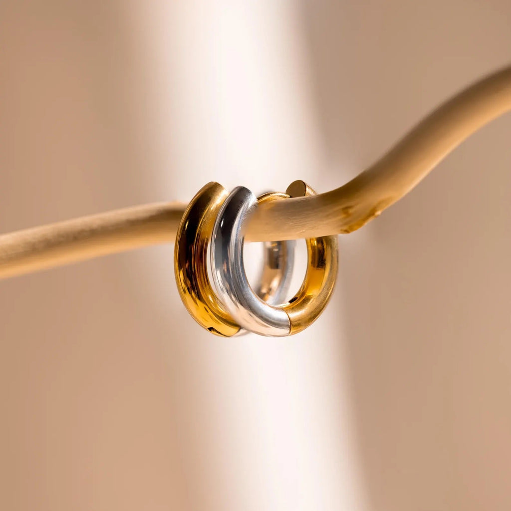 Mixed Metal Chunky Hoops