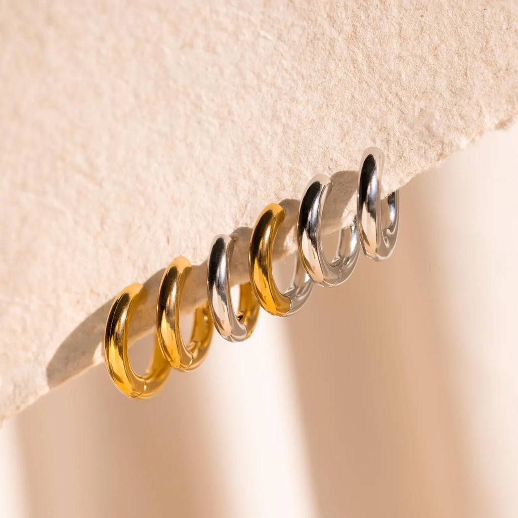 Mixed Metal Chunky Hoops