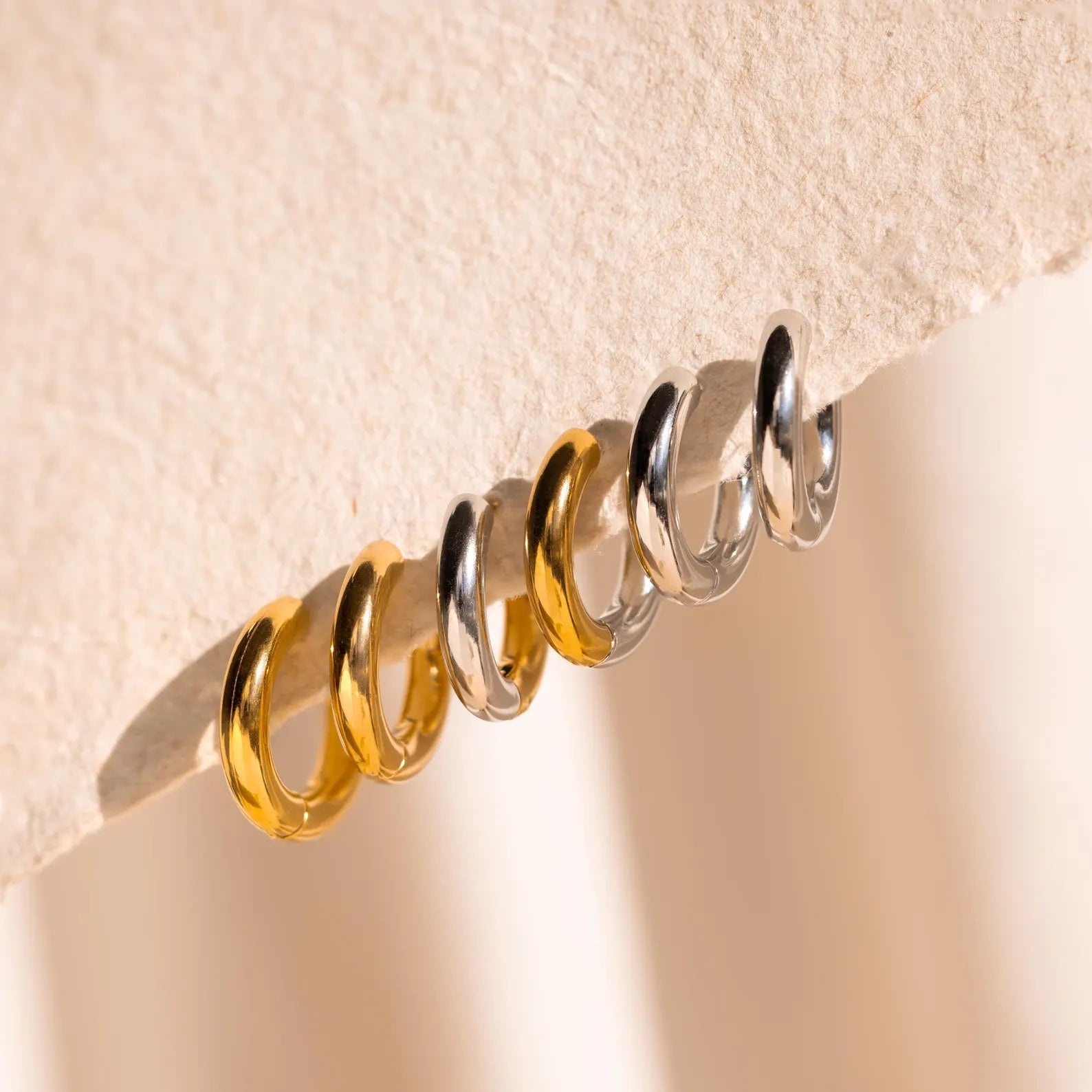 Mixed Metal Chunky Hoops