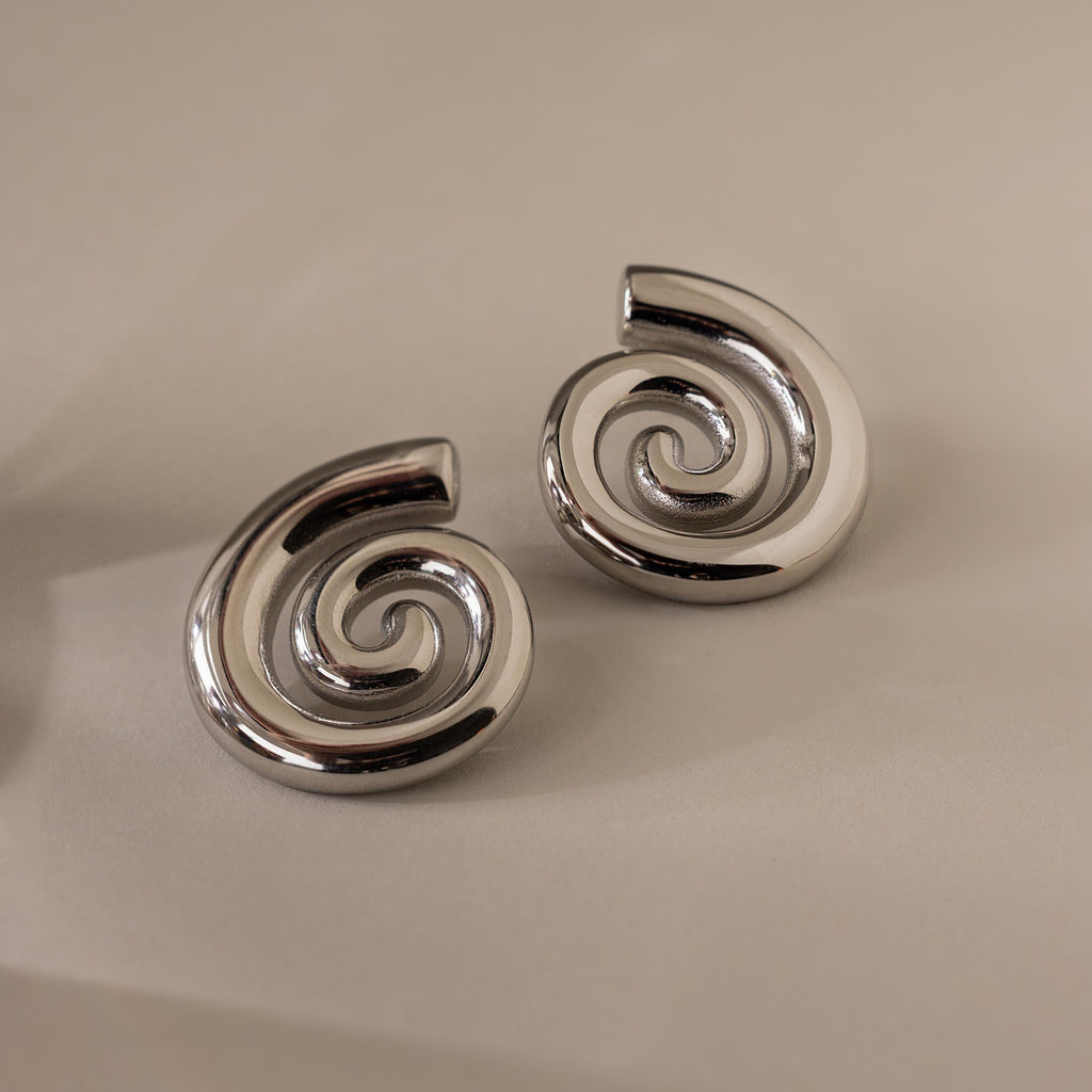 Bold Spiral Stud Earrings